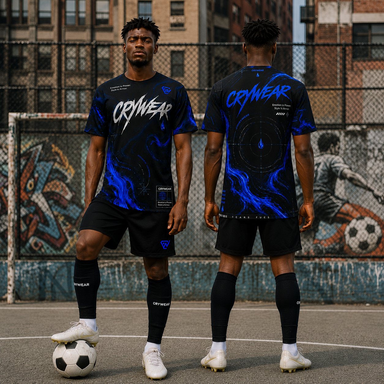 Crywear Blue Motion All-Over Print Tee