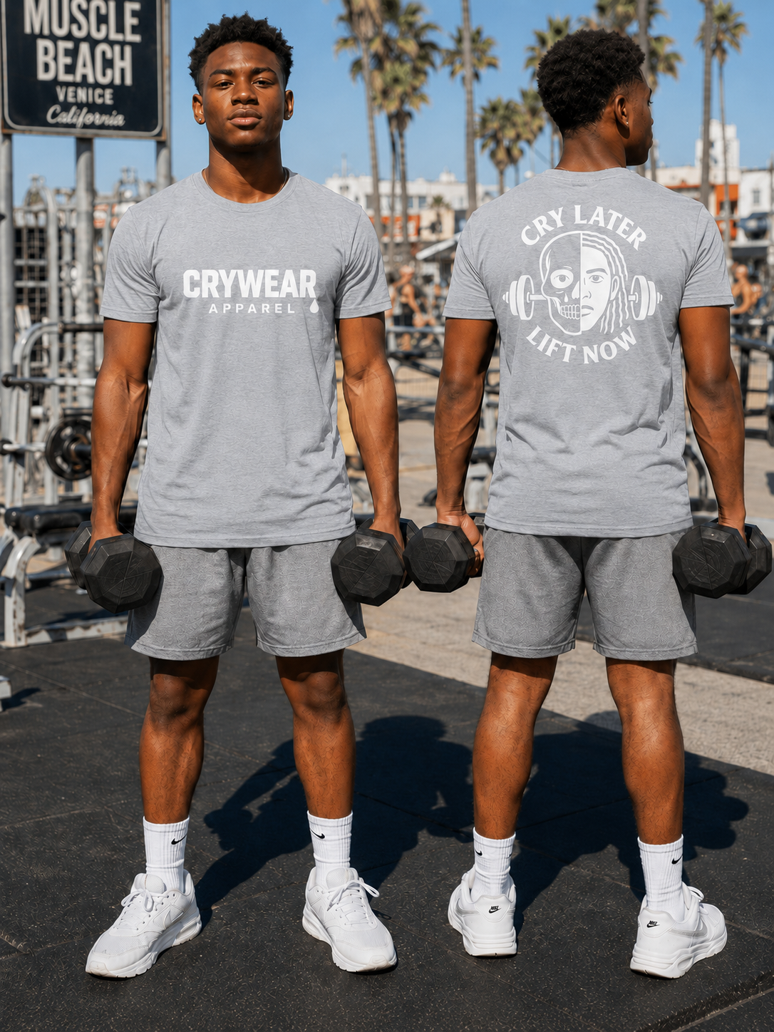Cry Later Lift Now Men’s Fitted Tee - Dreads