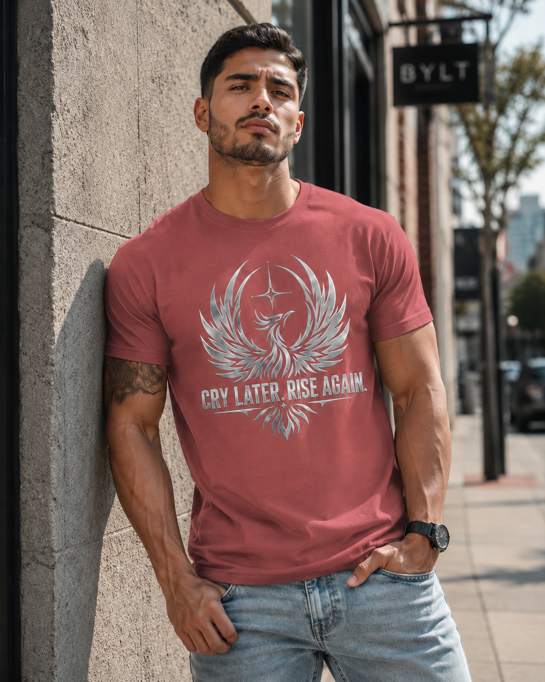 Cry Later Rise Again Unisex Heavyweight Tee