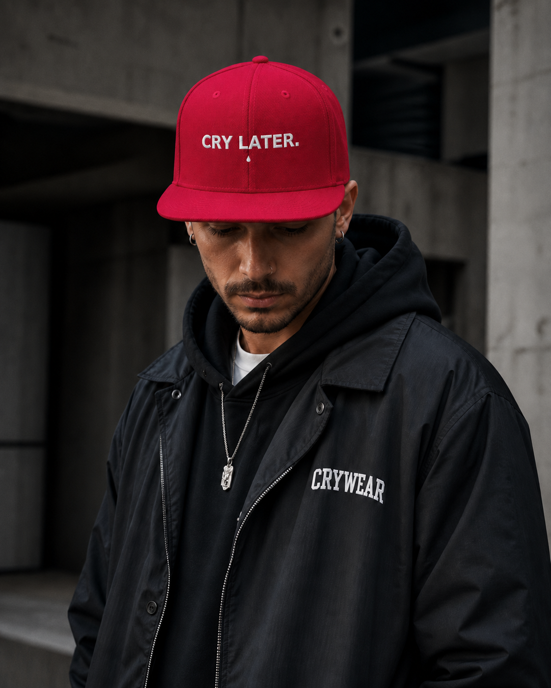 Cry Later Classic Snapback Cap