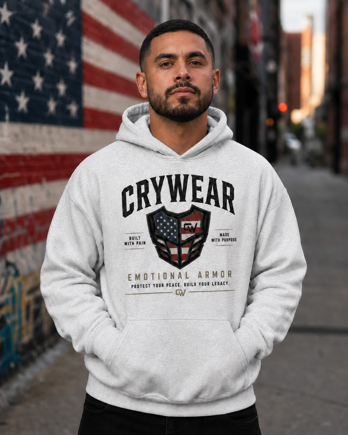 Crywear Emotional American Armor Unisex Heavy Blend Hoodie