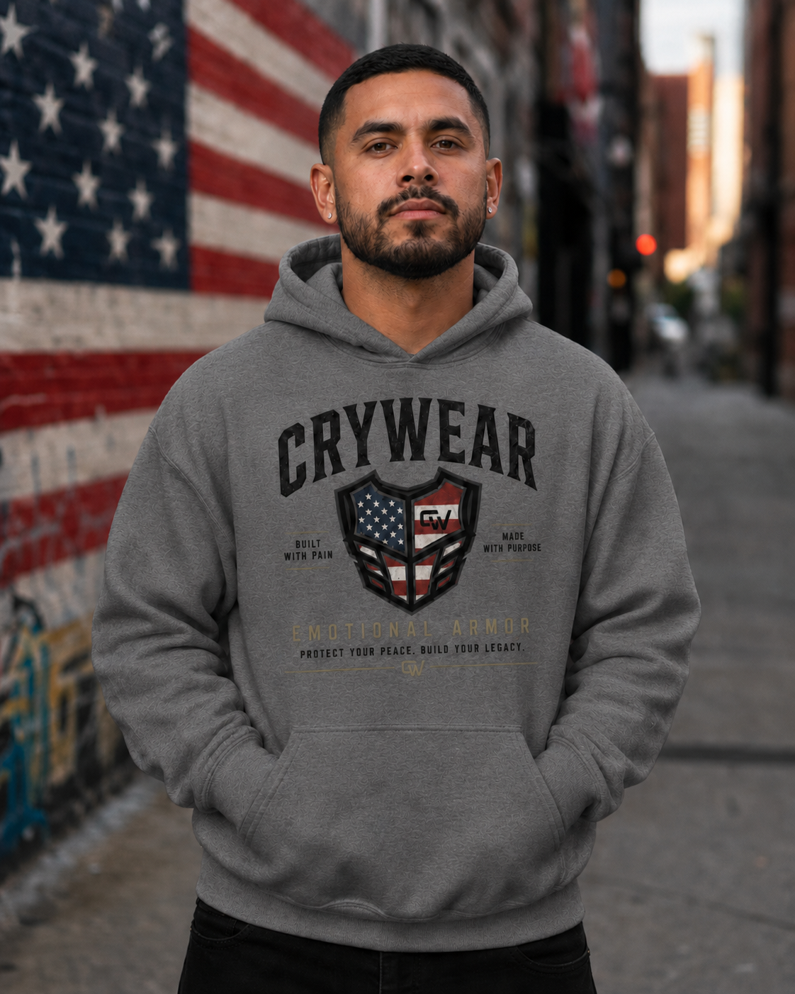 Crywear Emotional American Armor Unisex Heavy Blend Hoodie