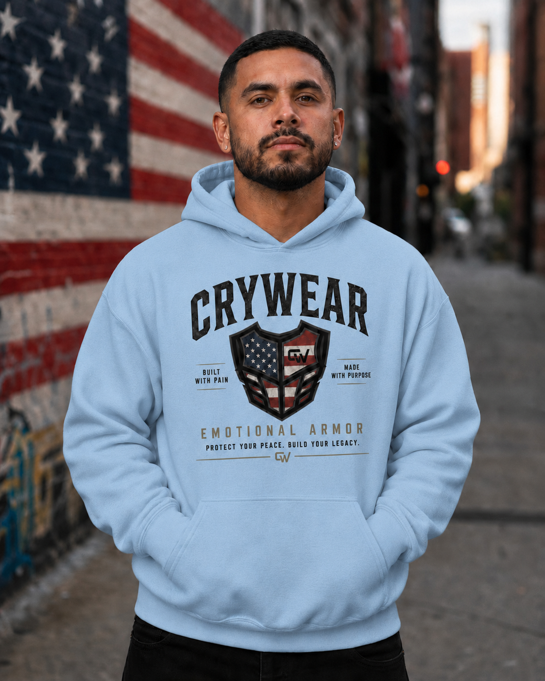 Crywear Emotional American Armor Unisex Heavy Blend Hoodie