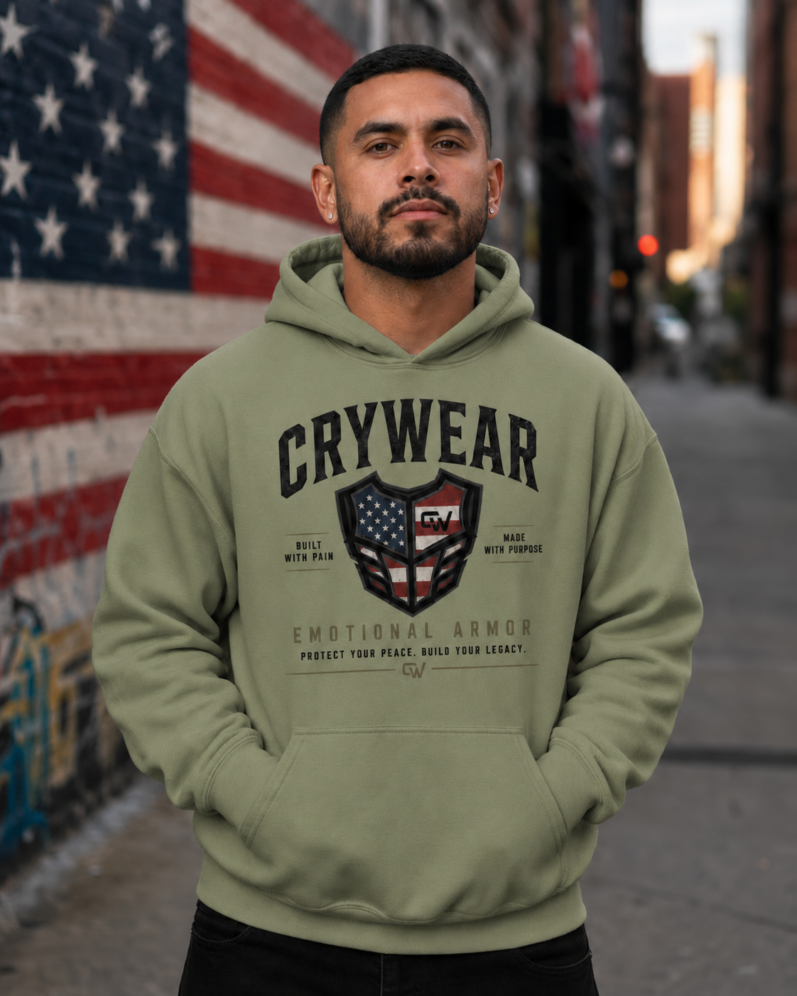 Crywear Emotional American Armor Unisex Heavy Blend Hoodie
