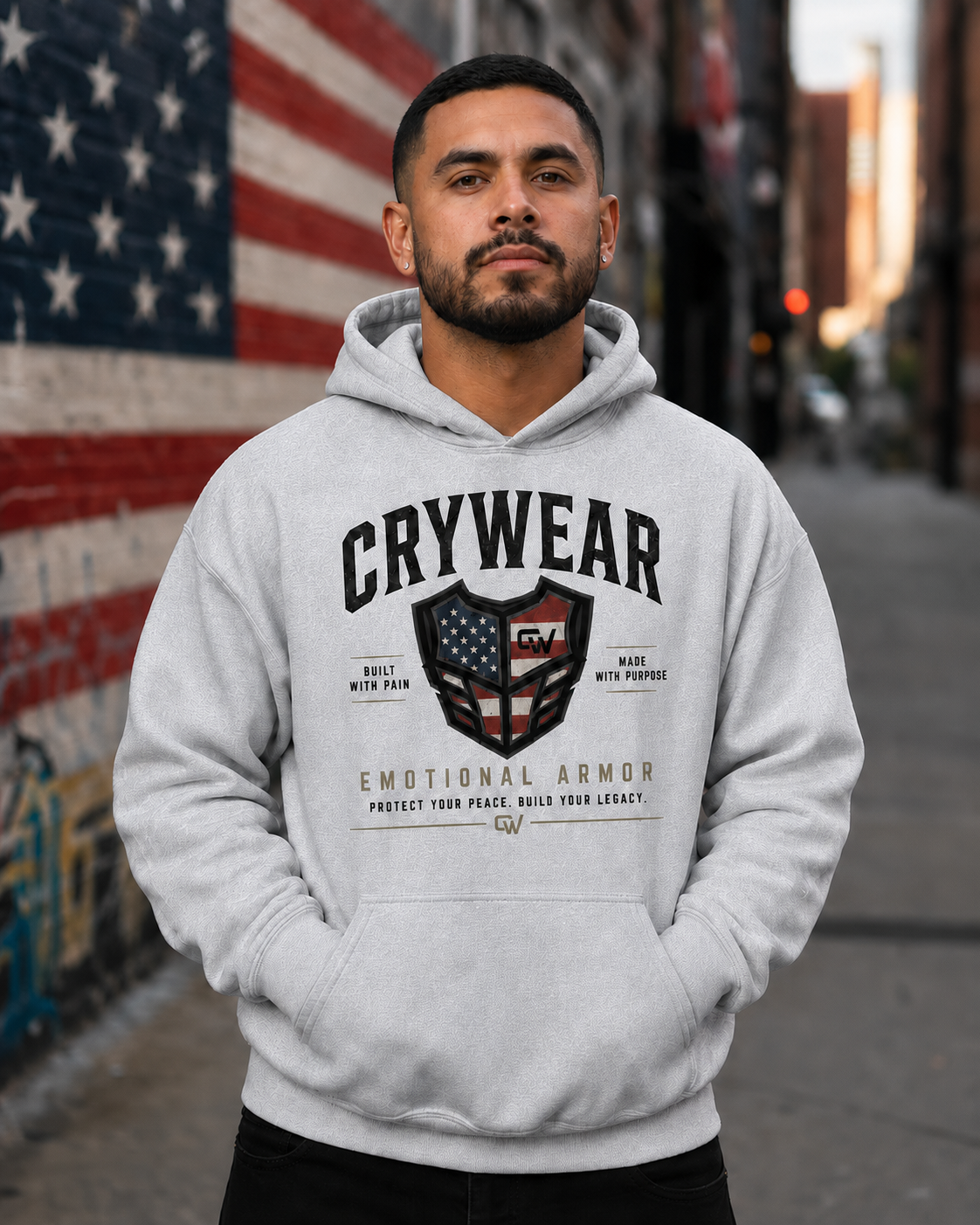 Crywear Emotional American Armor Unisex Heavy Blend Hoodie