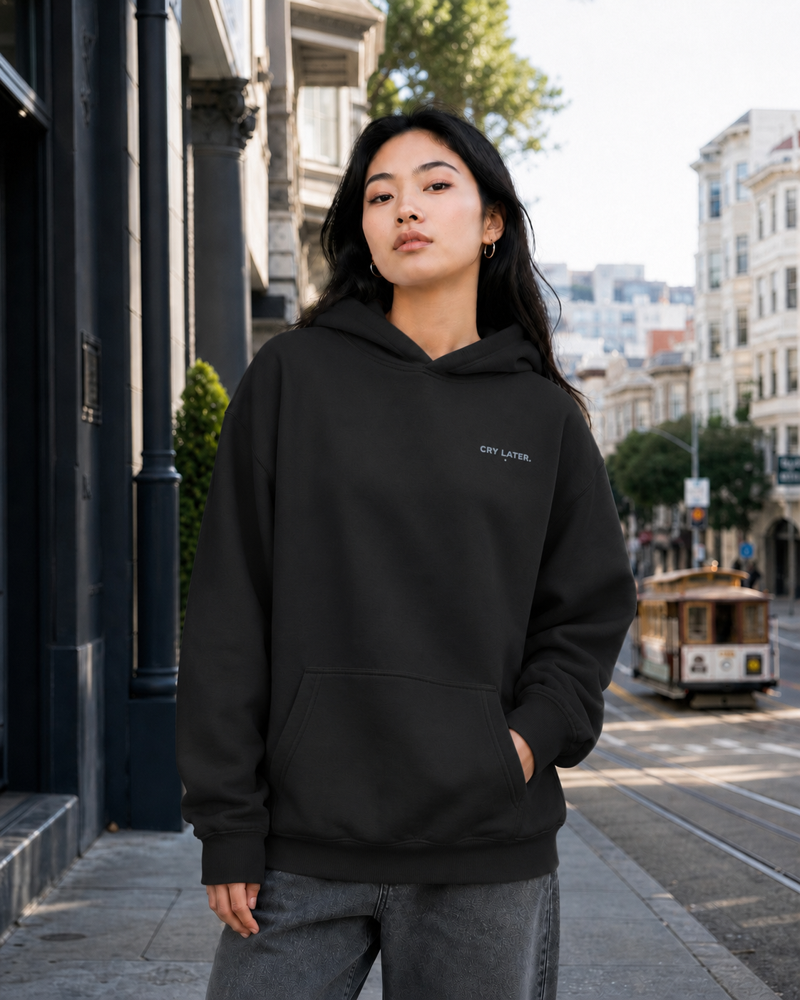 Cry Later Premium Mid-Weight Minimalist Hoodie