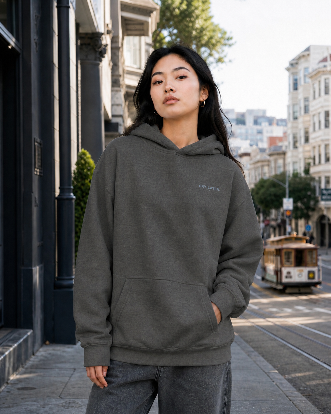 Cry Later Premium Mid-Weight Minimalist Hoodie