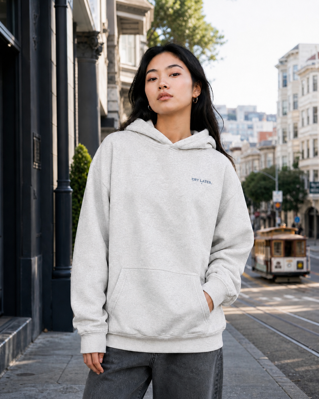 Cry Later Premium Mid-Weight Minimalist Hoodie