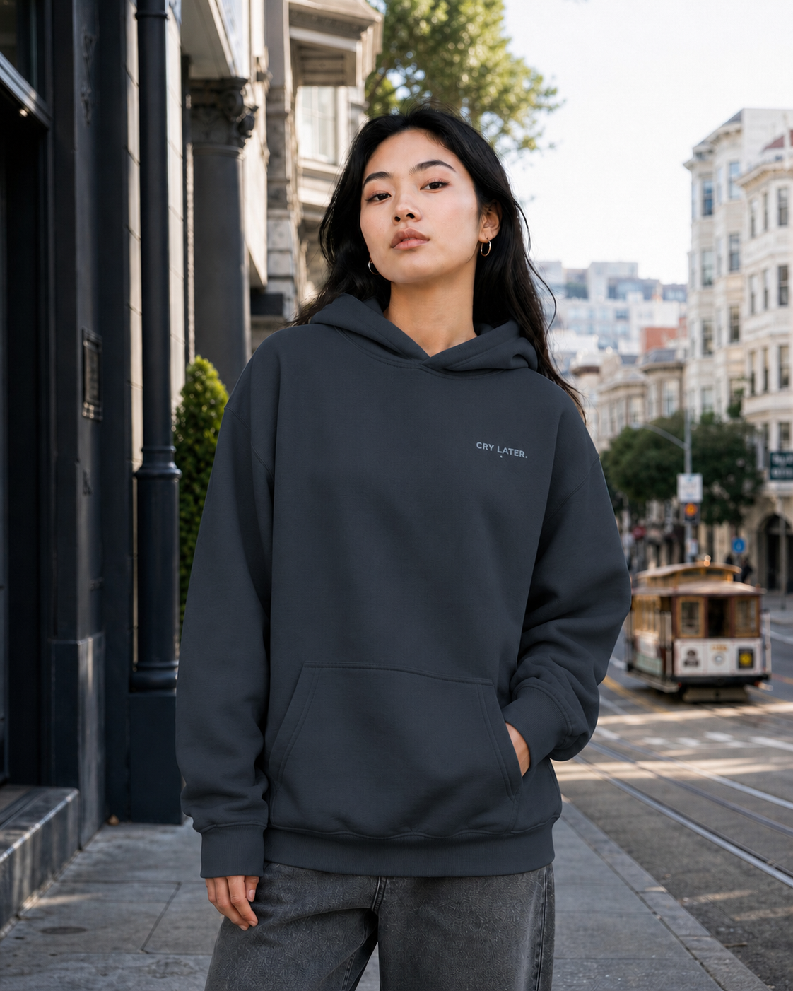 Cry Later Premium Mid-Weight Minimalist Hoodie