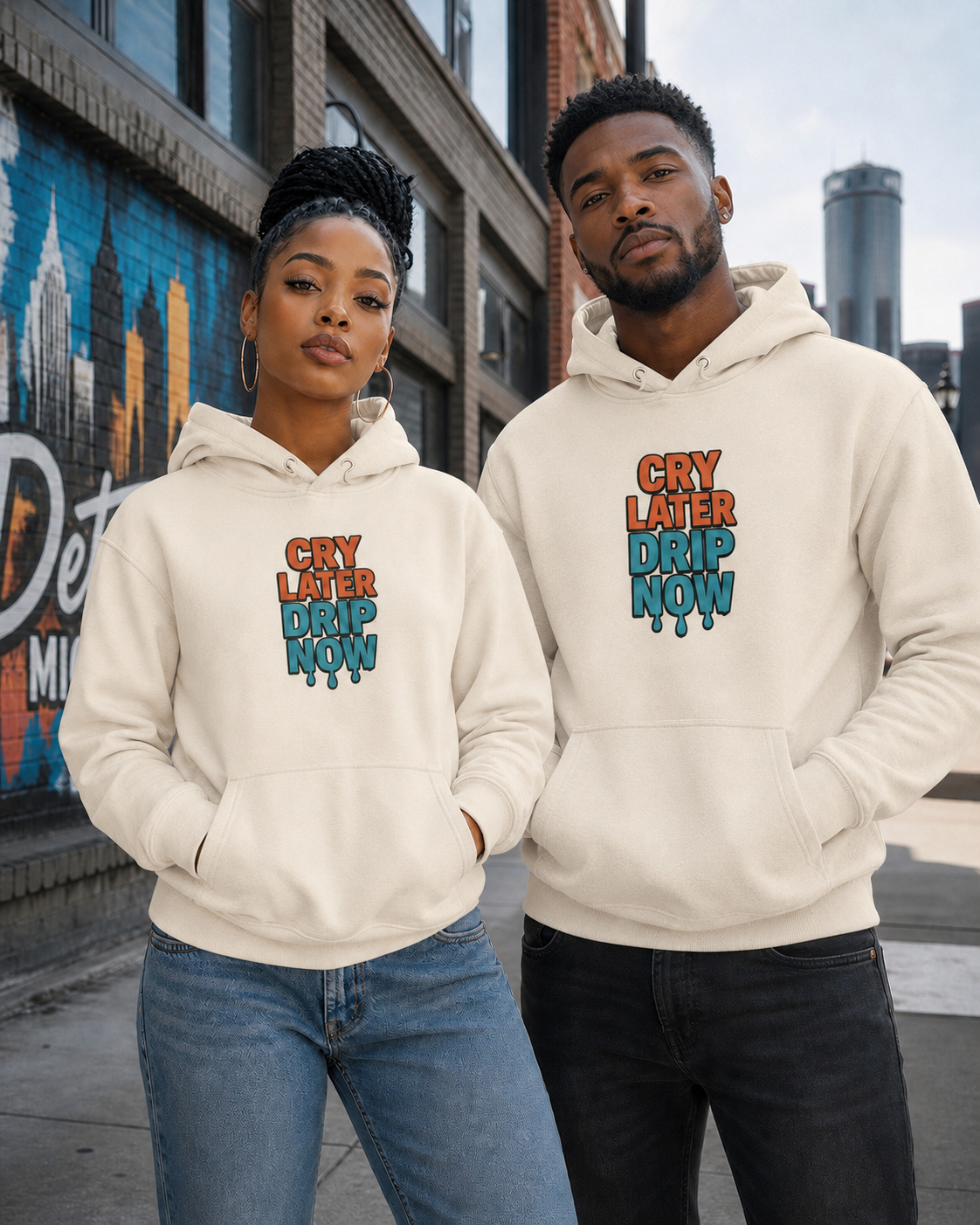 Cry Later Drip Now Unisex Premium Pullover Hoodie