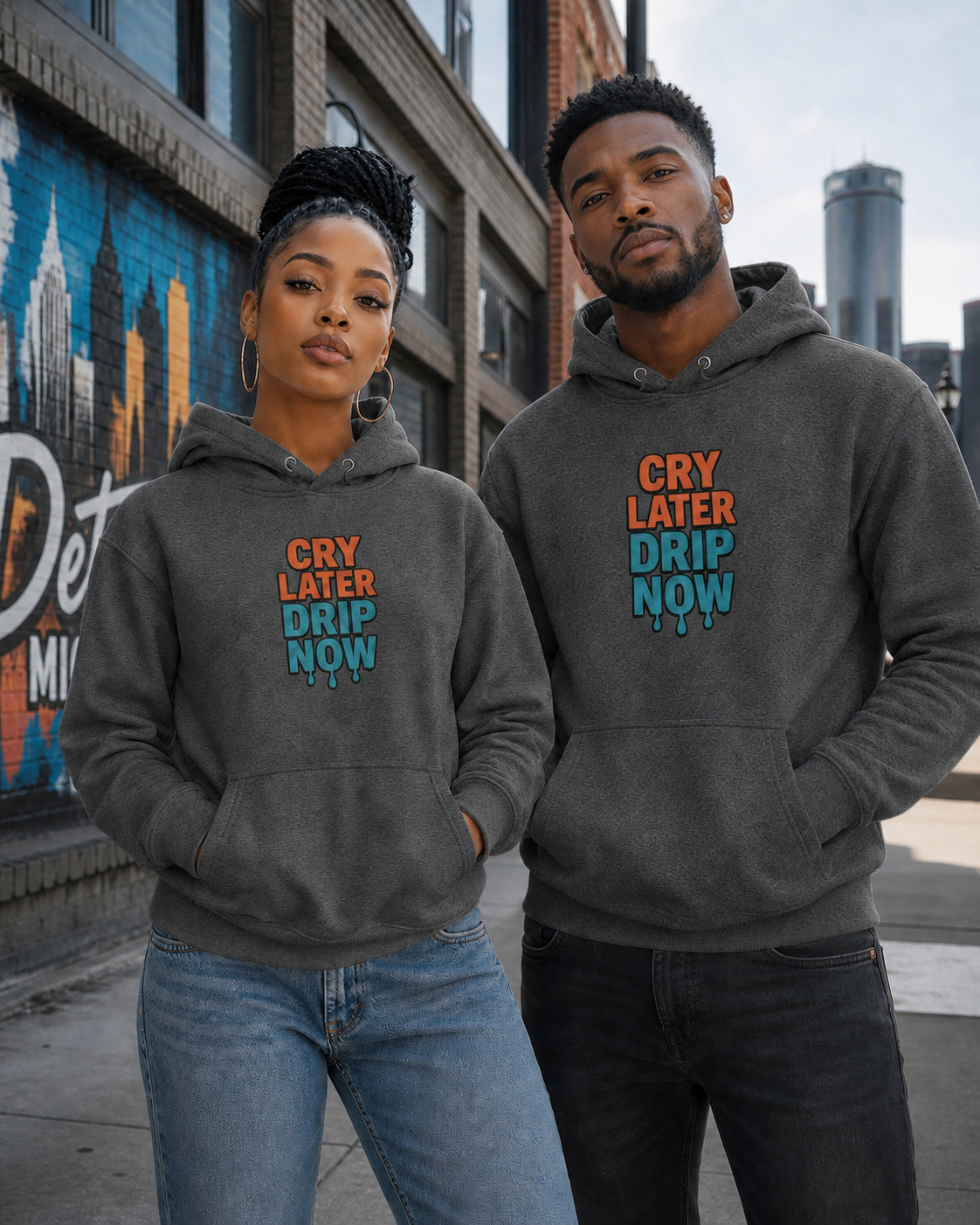 Cry Later Drip Now Unisex Premium Pullover Hoodie