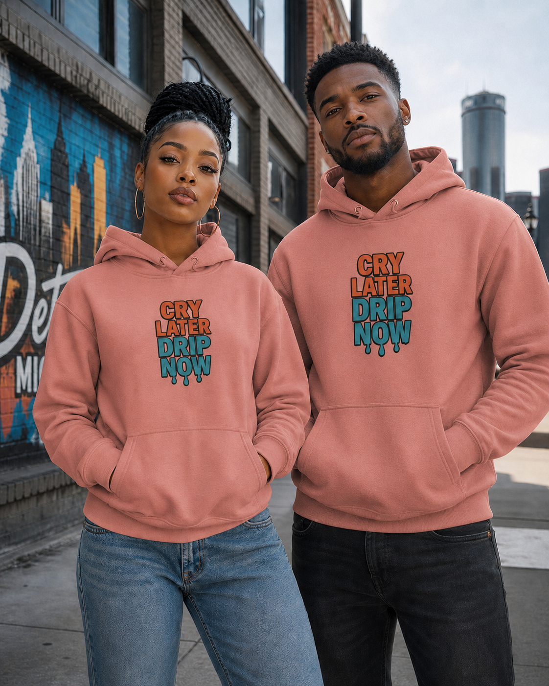 Cry Later Drip Now Unisex Premium Pullover Hoodie