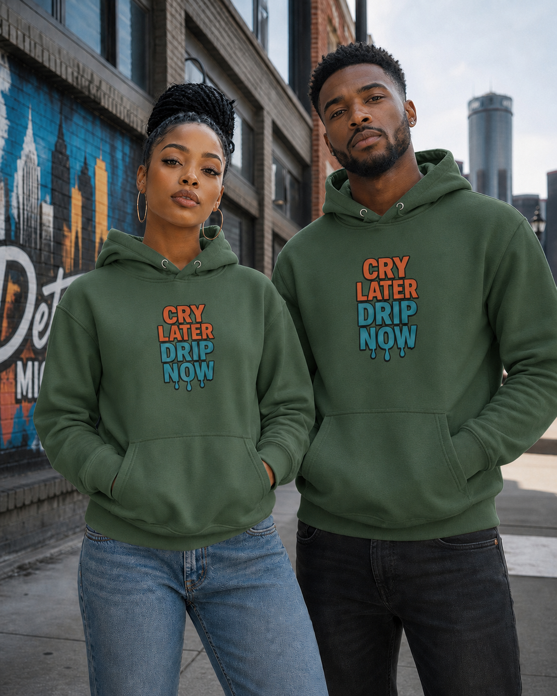 Cry Later Drip Now Unisex Premium Pullover Hoodie