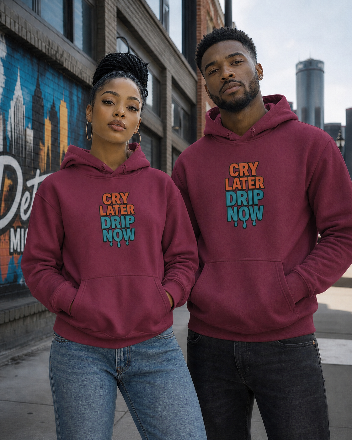 Cry Later Drip Now Unisex Premium Pullover Hoodie