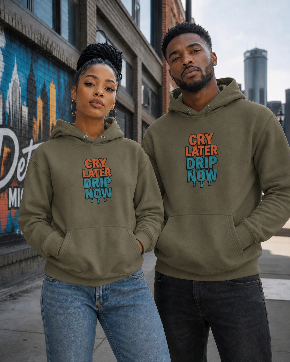 Cry Later Drip Now Unisex Premium Pullover Hoodie