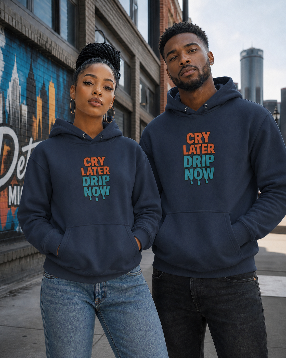 Cry Later Drip Now Unisex Premium Pullover Hoodie