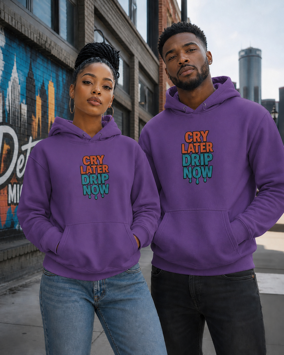 Cry Later Drip Now Unisex Premium Pullover Hoodie