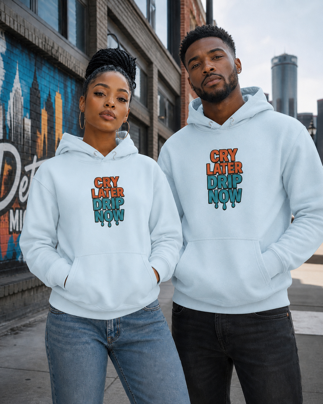 Cry Later Drip Now Unisex Premium Pullover Hoodie