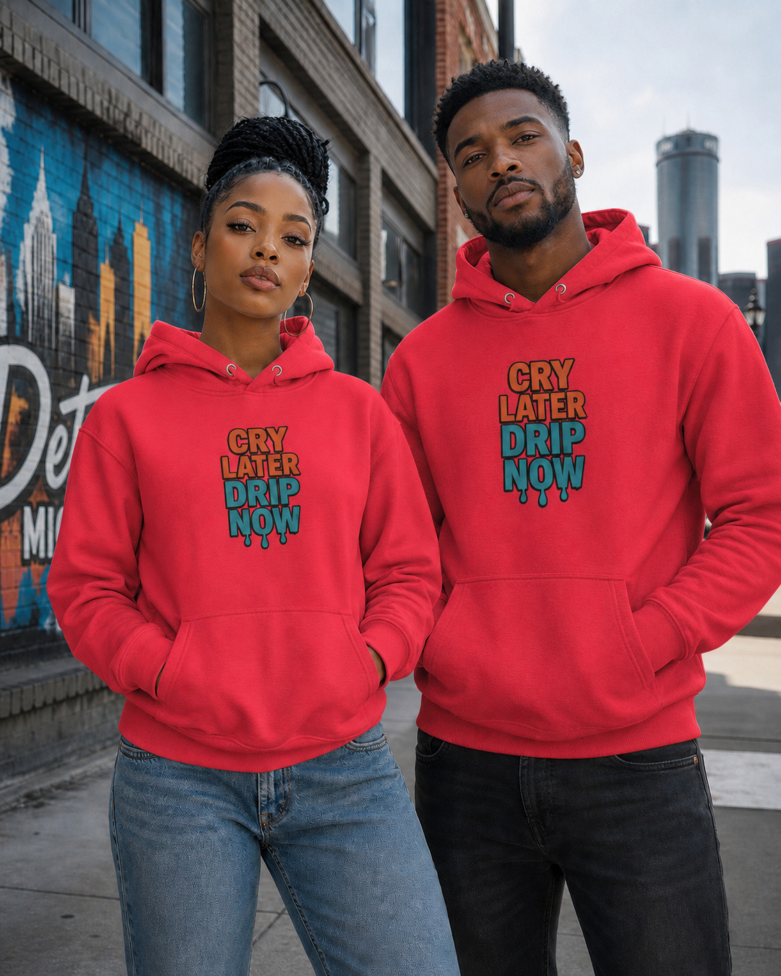 Cry Later Drip Now Unisex Premium Pullover Hoodie