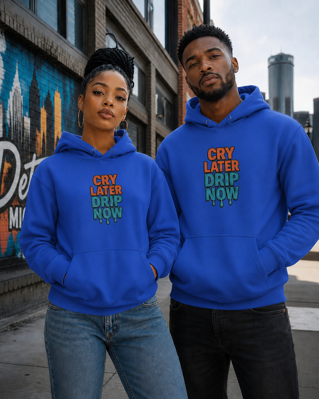 Cry Later Drip Now Unisex Premium Pullover Hoodie