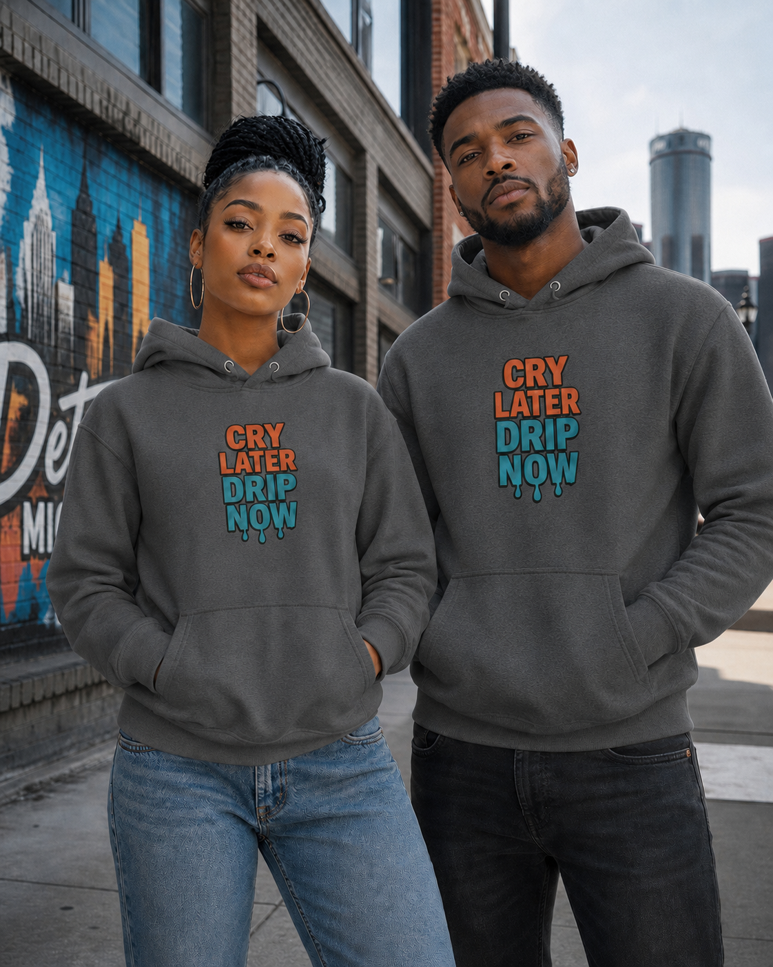 Cry Later Drip Now Unisex Premium Pullover Hoodie