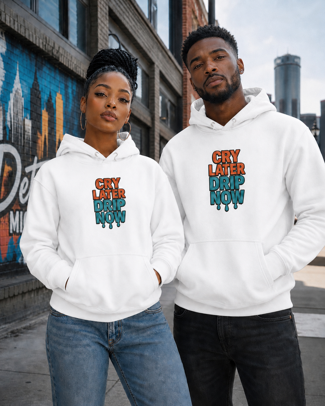 Cry Later Drip Now Unisex Premium Pullover Hoodie