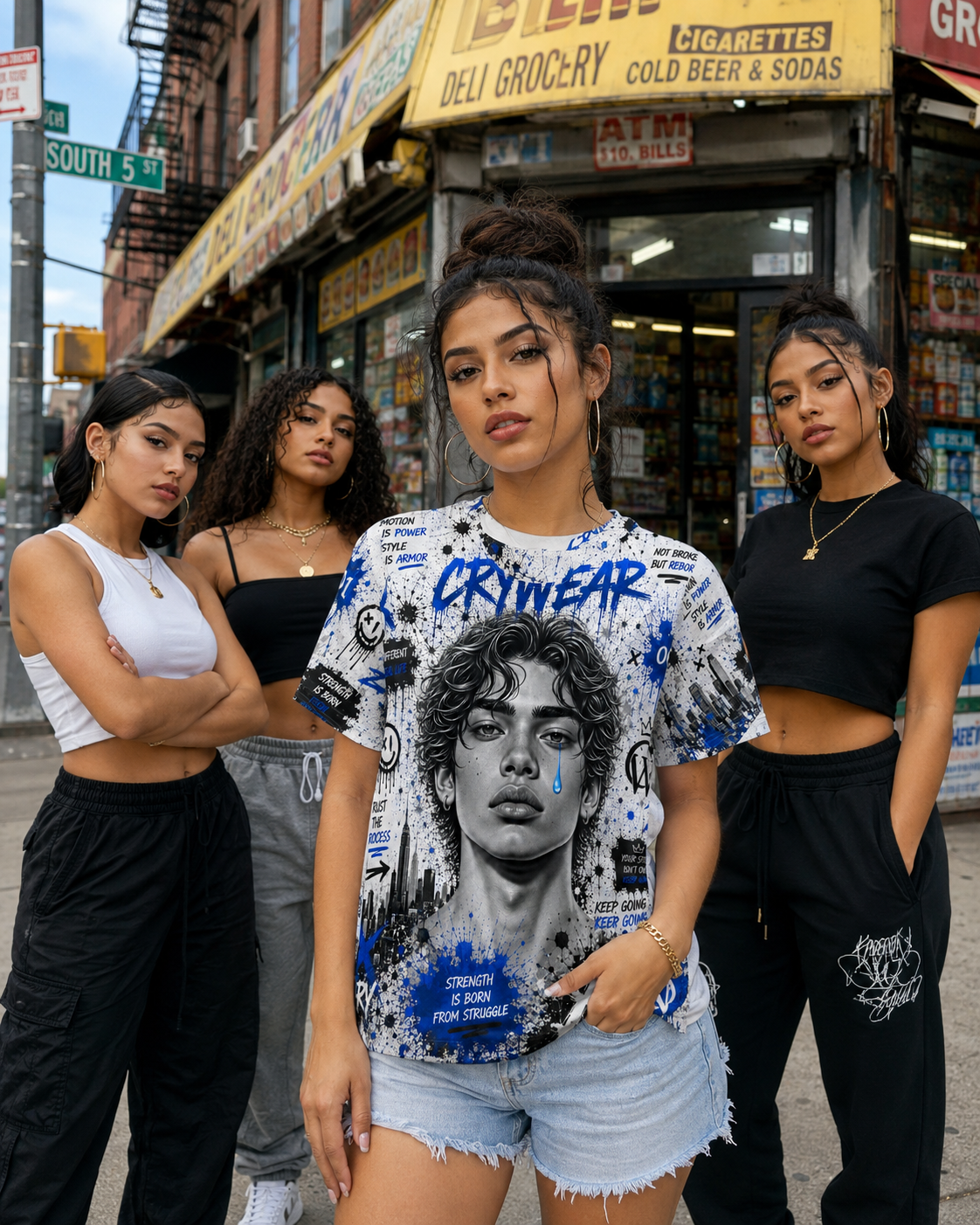 Crywear “Keep Going” All-Over Print Cotton Tee