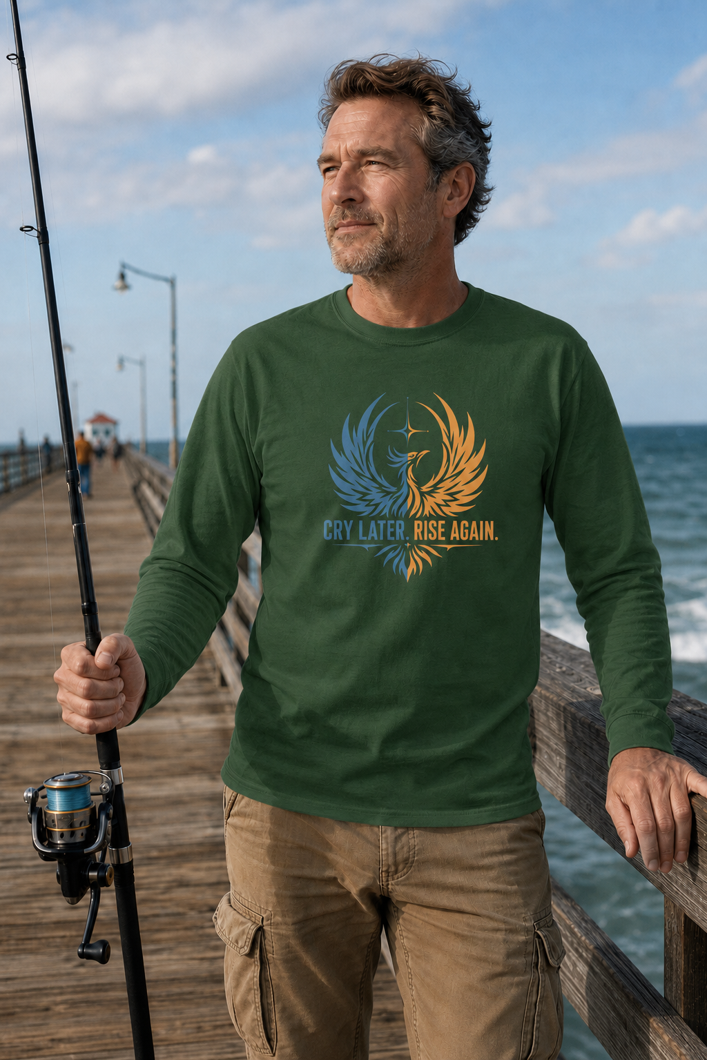 Cry Later Rise Again Men’s Long Sleeve Shirt