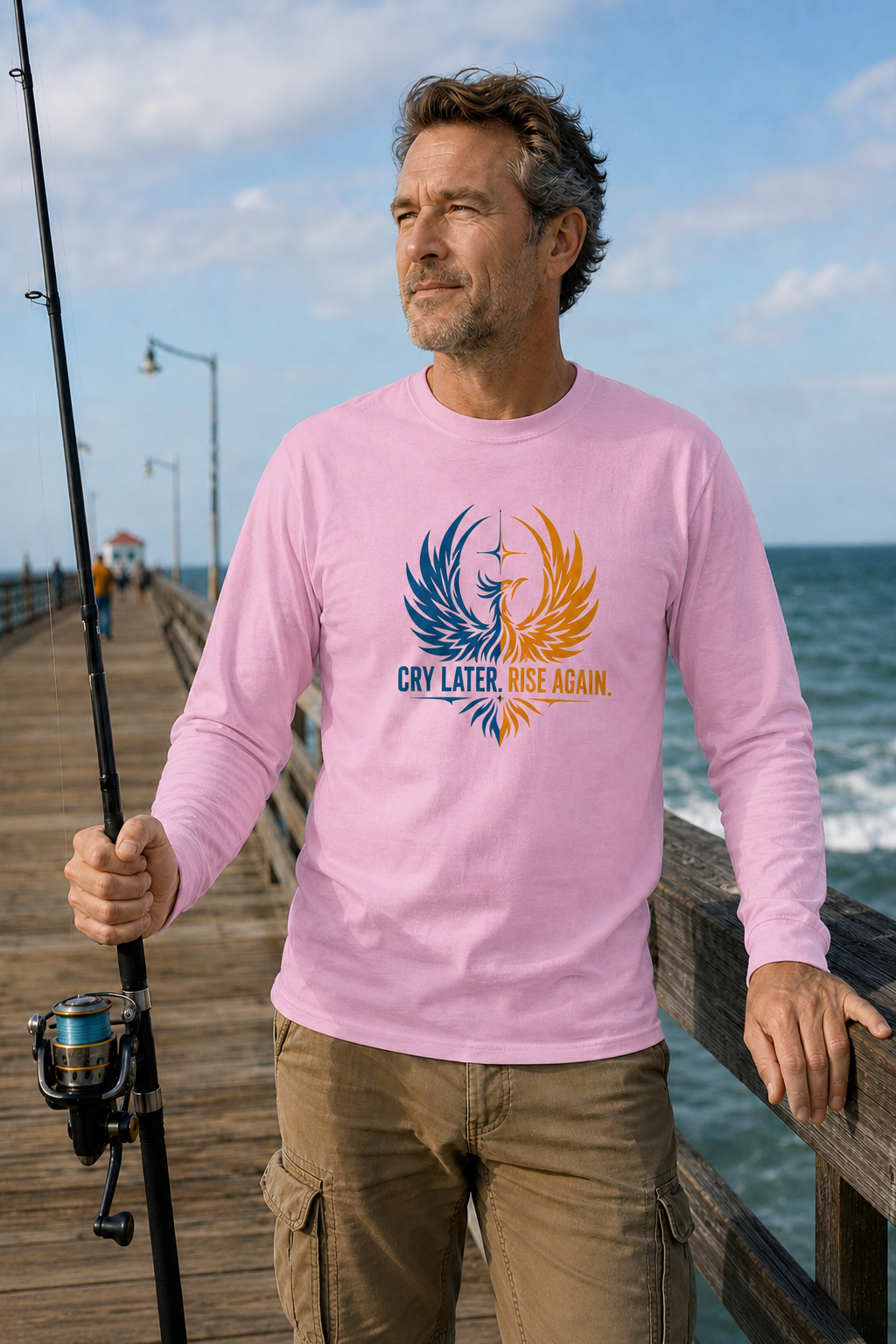 Cry Later Rise Again Men’s Long Sleeve Shirt