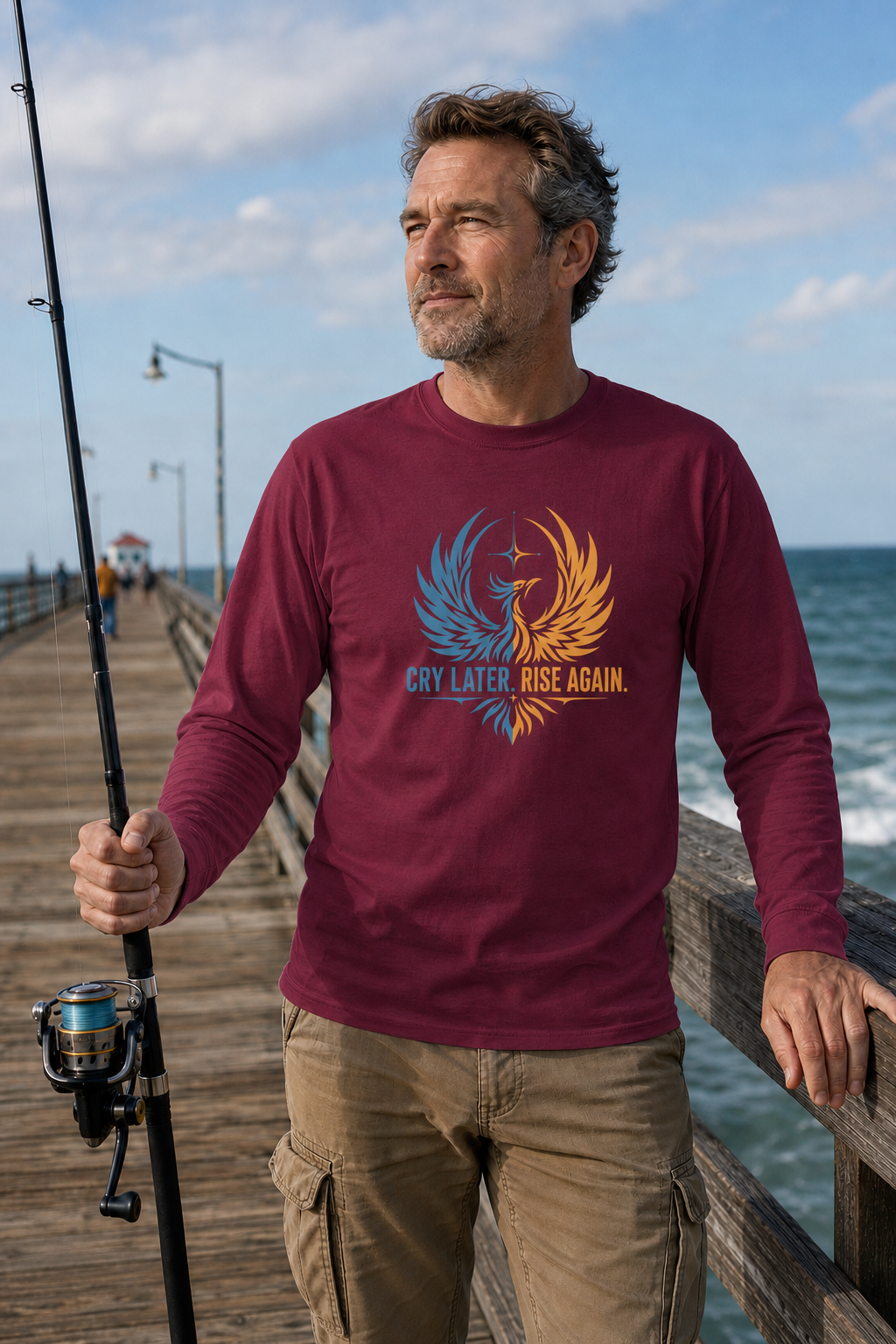 Cry Later Rise Again Men’s Long Sleeve Shirt