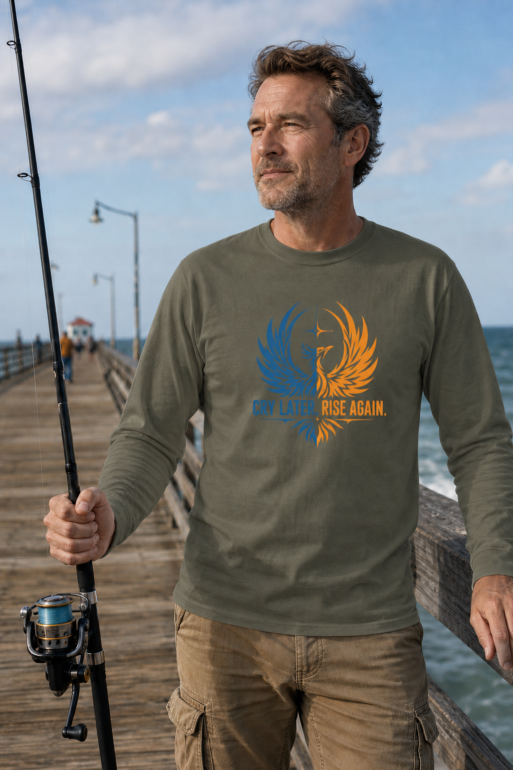 Cry Later Rise Again Men’s Long Sleeve Shirt