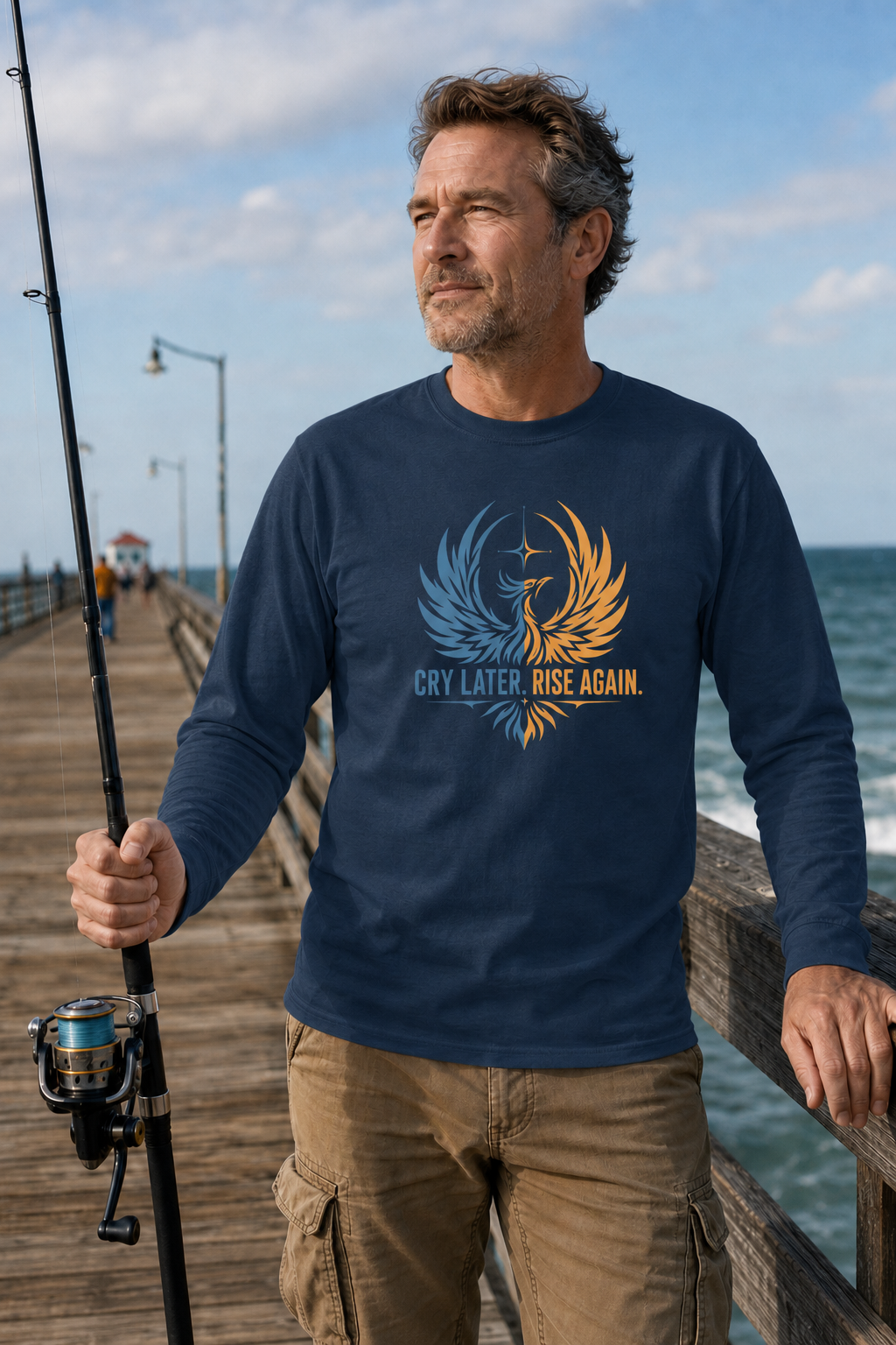 Cry Later Rise Again Men’s Long Sleeve Shirt