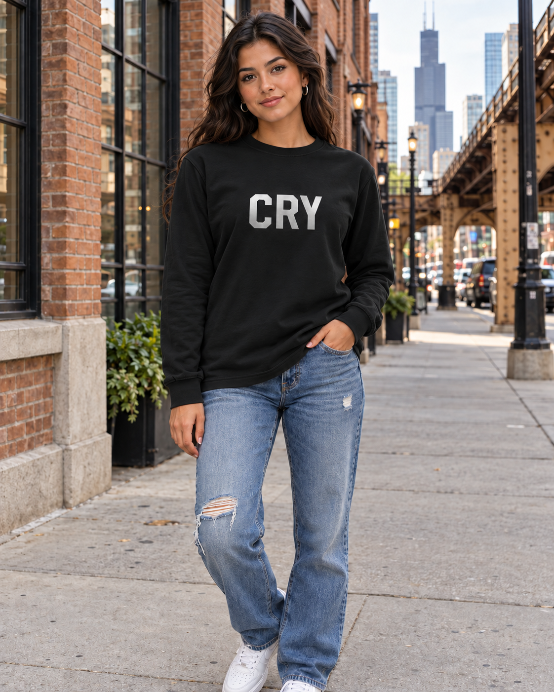 CRY Statement Heavyweight Long-Sleeve Tee