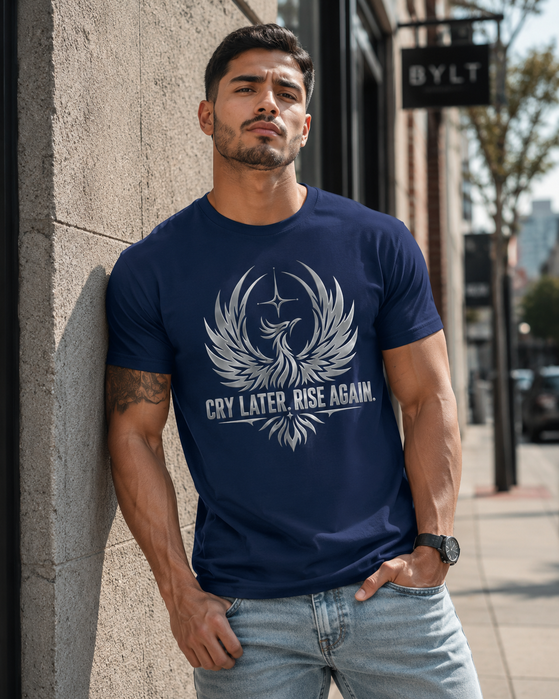 Cry Later Rise Again Unisex Heavyweight Tee