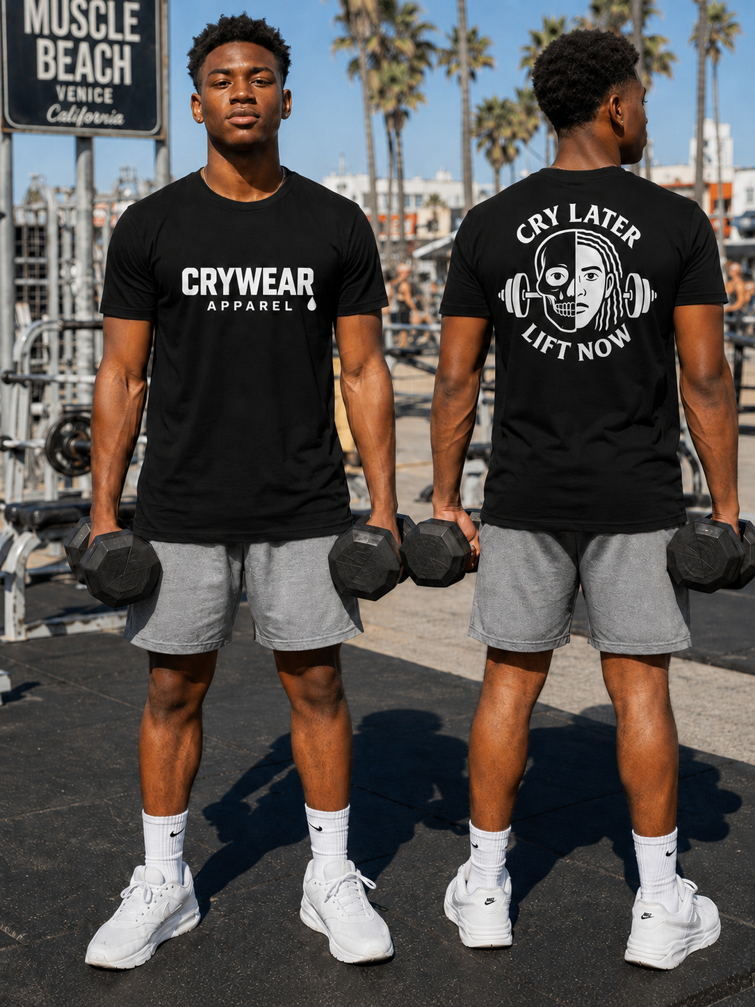 Cry Later Lift Now Men’s Fitted Tee - Dreads
