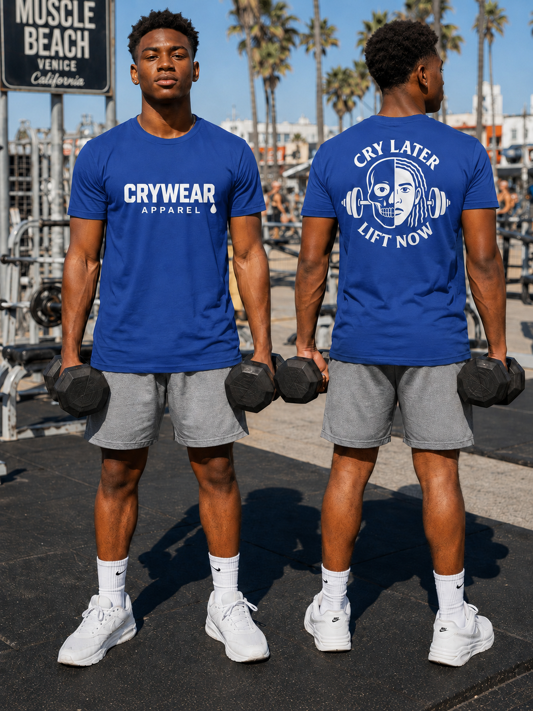 Cry Later Lift Now Men’s Fitted Tee - Dreads