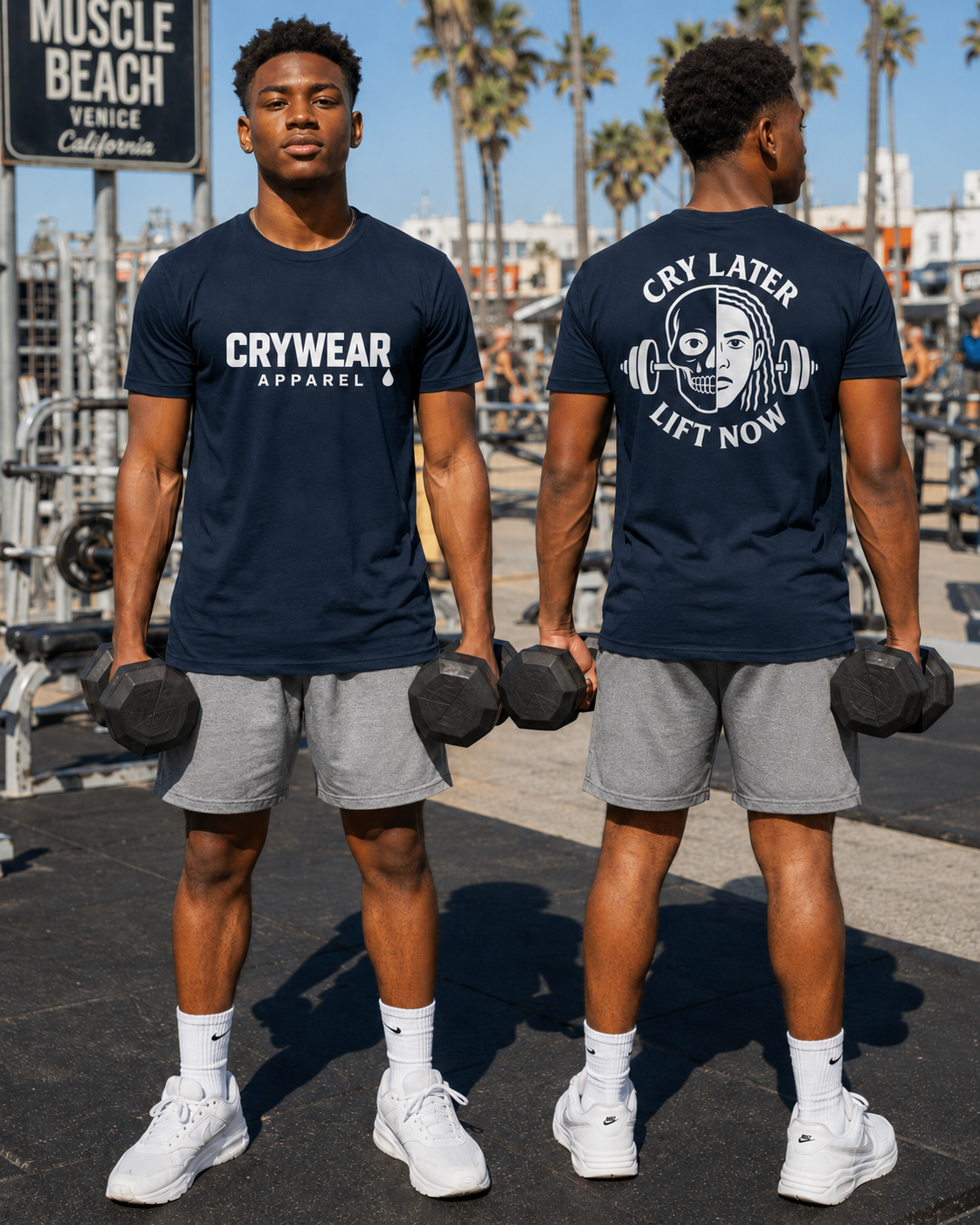 Cry Later Lift Now Men’s Fitted Tee - Dreads