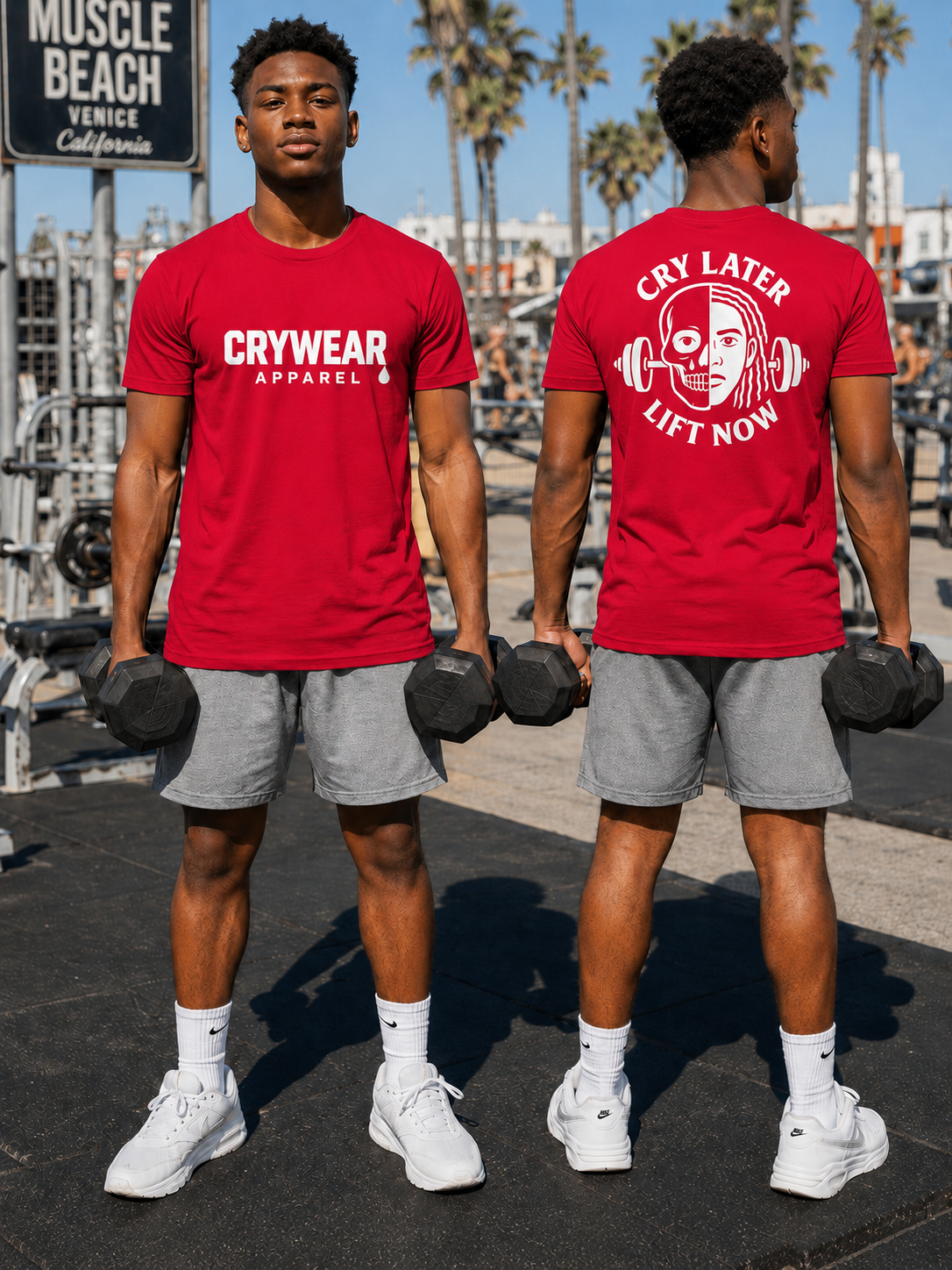 Cry Later Lift Now Men’s Fitted Tee - Dreads