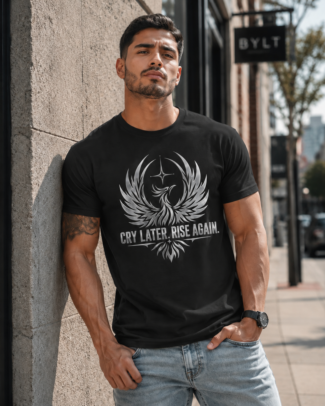 Cry Later Rise Again Unisex Heavyweight Tee