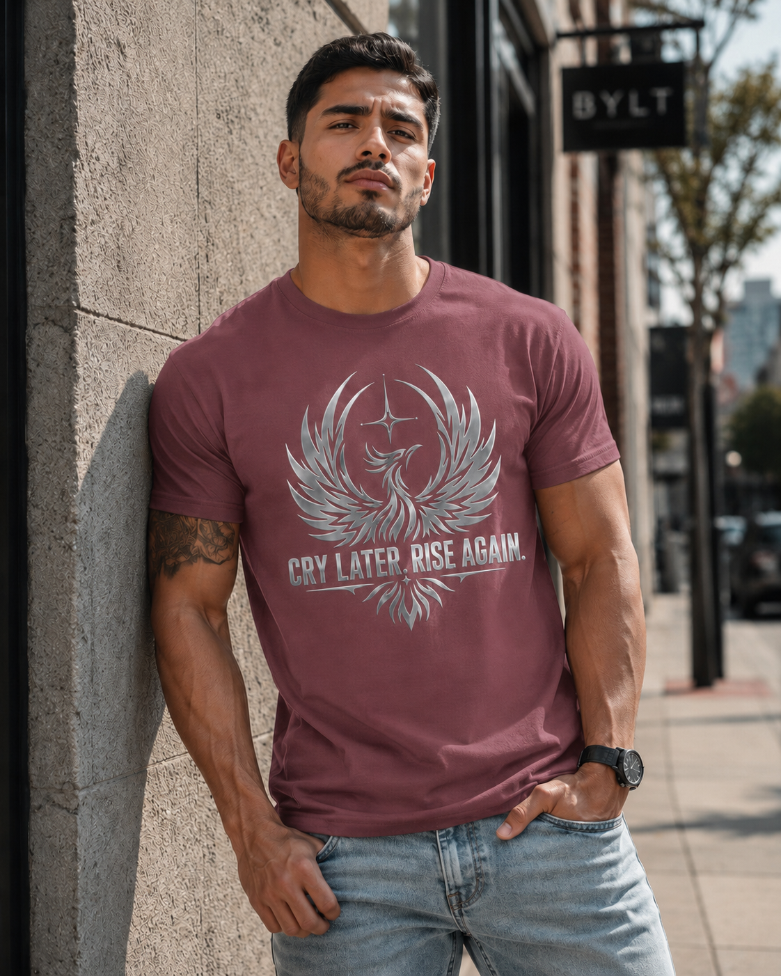 Cry Later Rise Again Unisex Heavyweight Tee