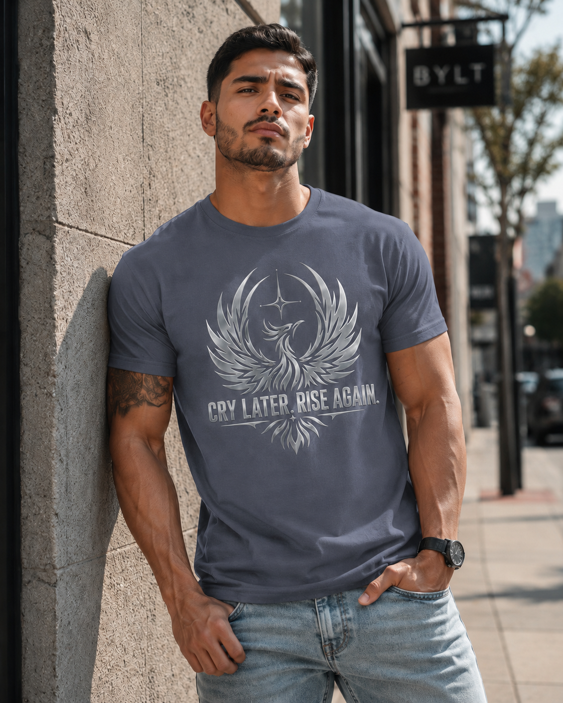 Cry Later Rise Again Unisex Heavyweight Tee