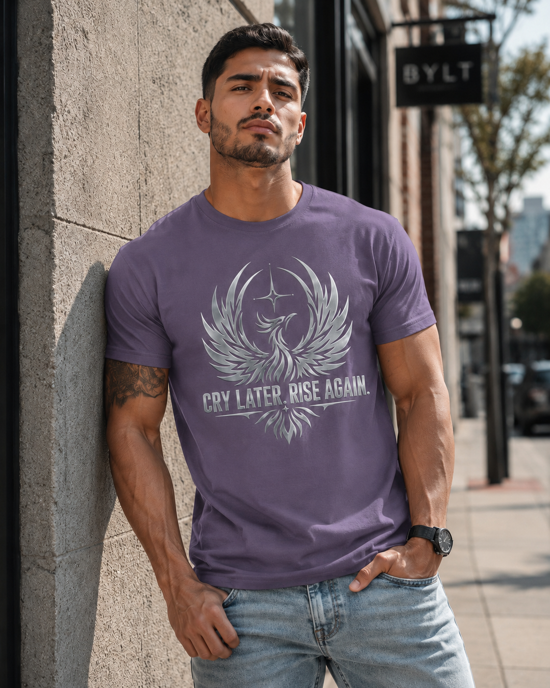 Cry Later Rise Again Unisex Heavyweight Tee