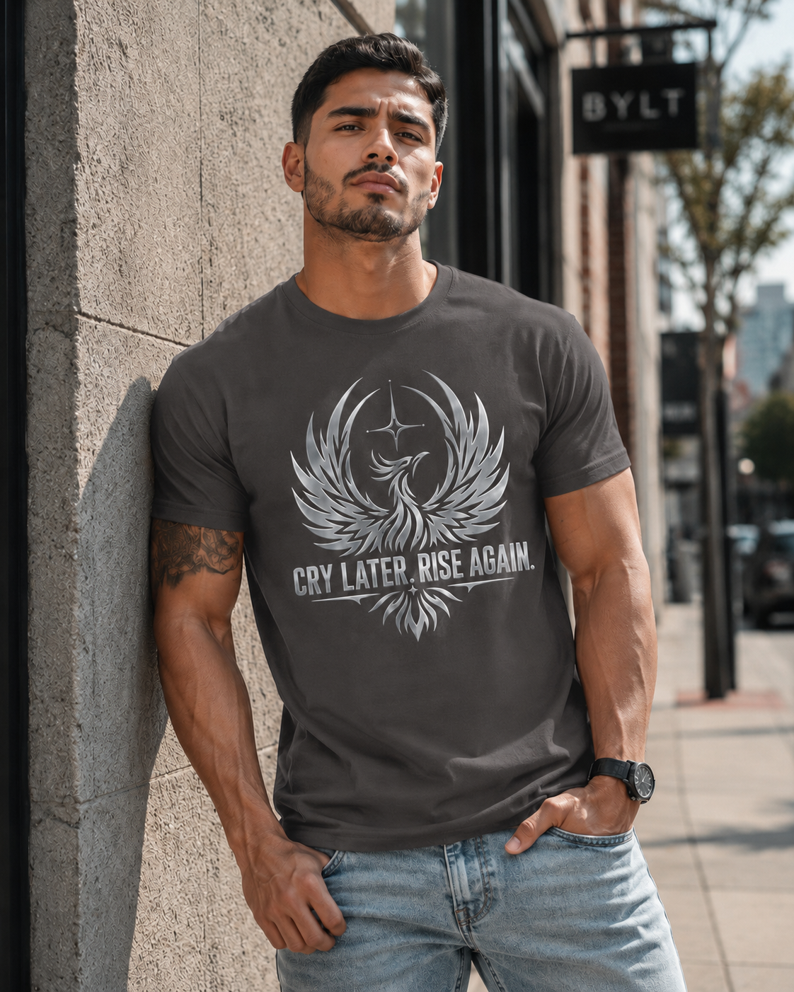 Cry Later Rise Again Unisex Heavyweight Tee