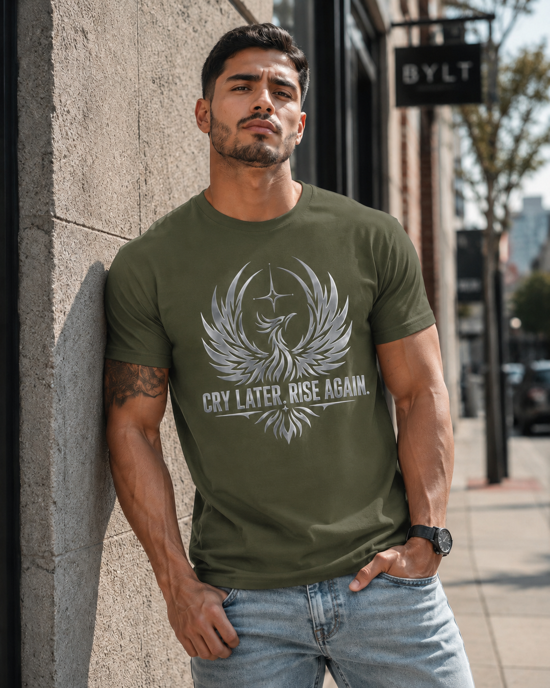 Cry Later Rise Again Unisex Heavyweight Tee