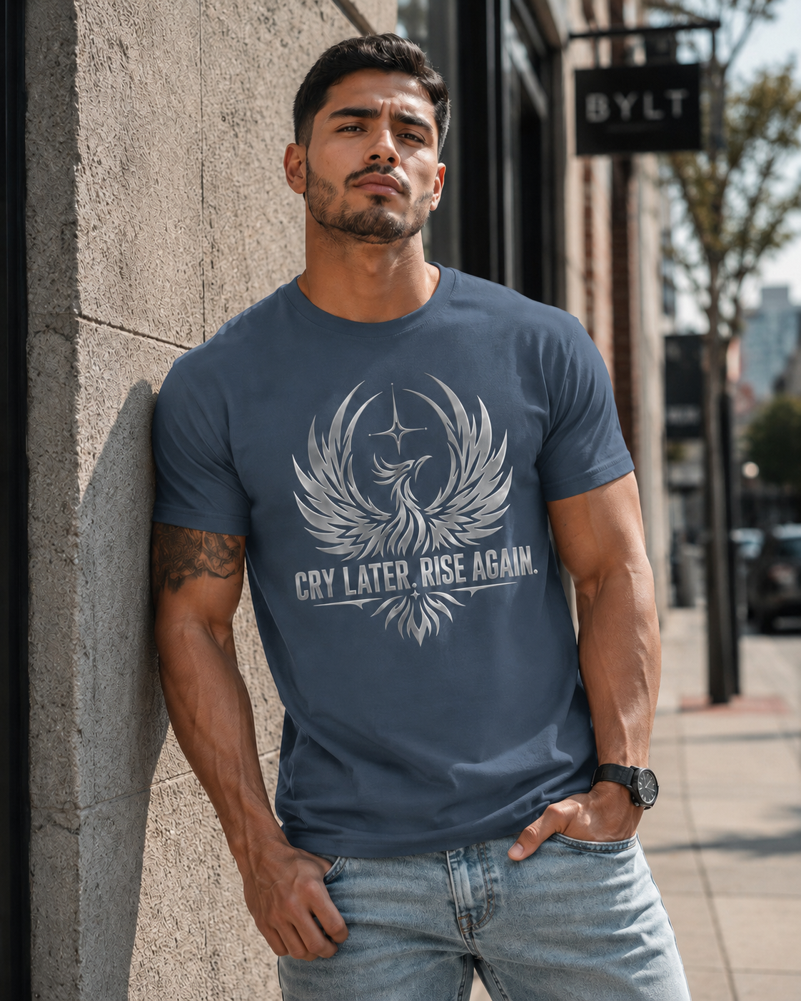 Cry Later Rise Again Unisex Heavyweight Tee