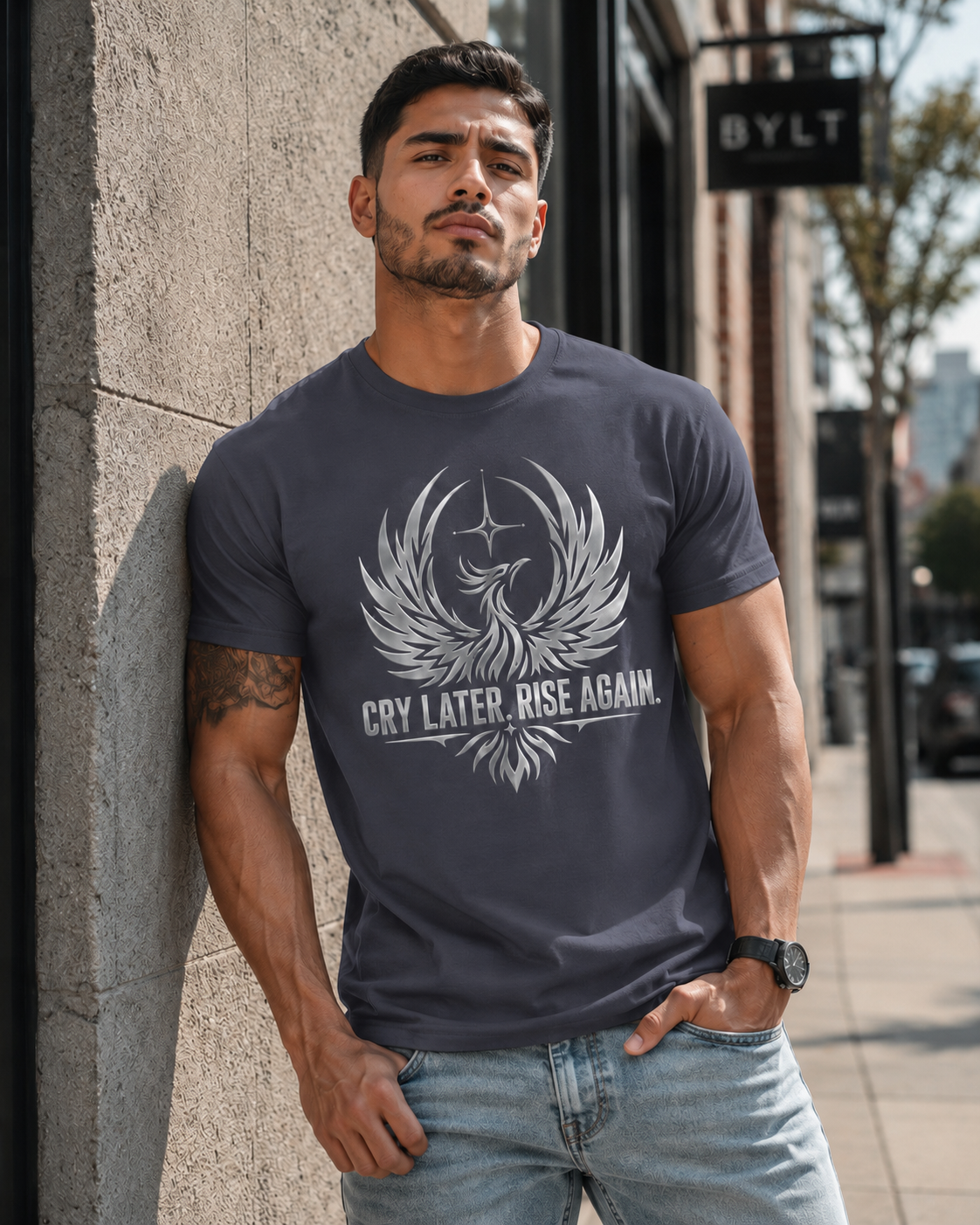Cry Later Rise Again Unisex Heavyweight Tee