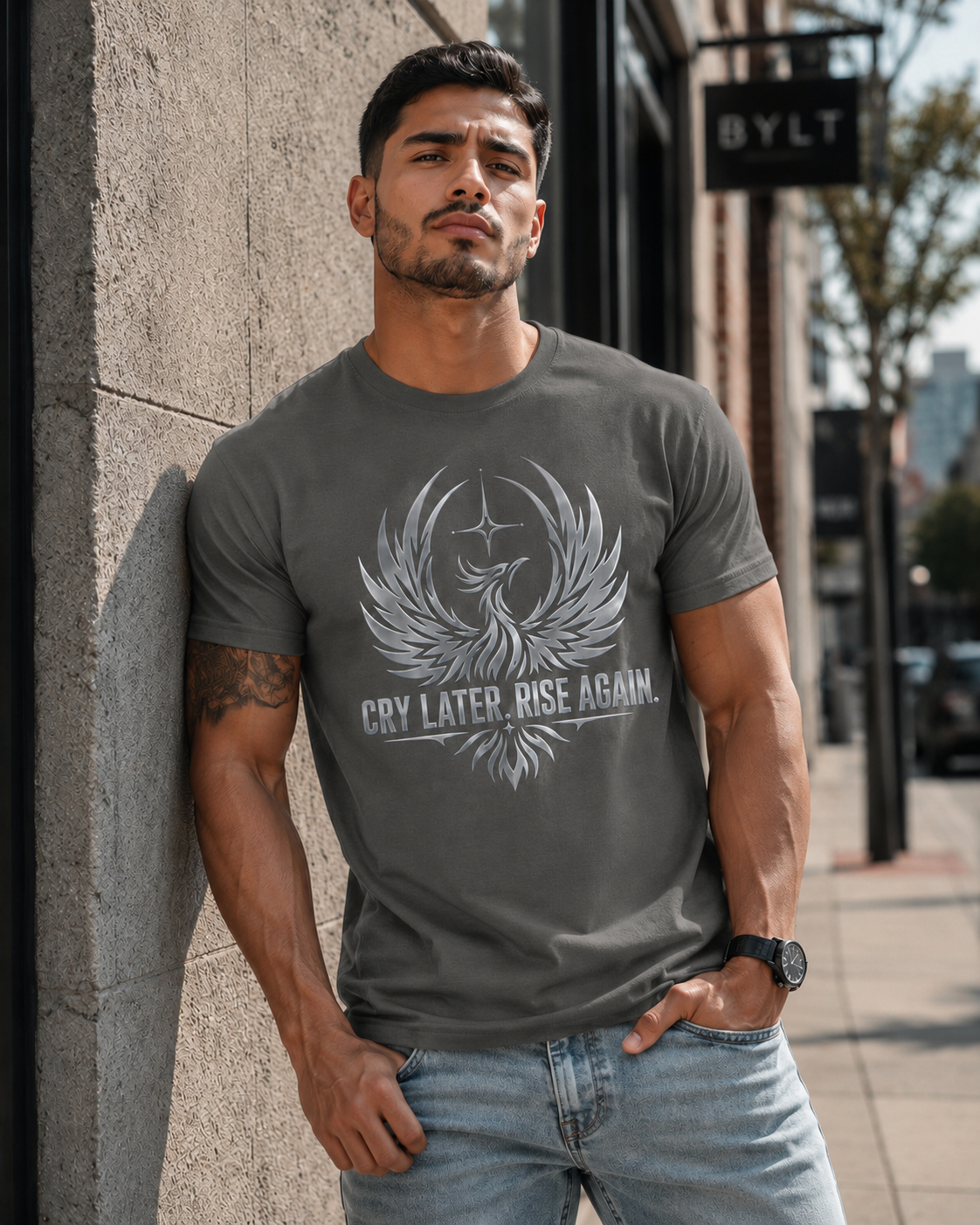 Cry Later Rise Again Unisex Heavyweight Tee