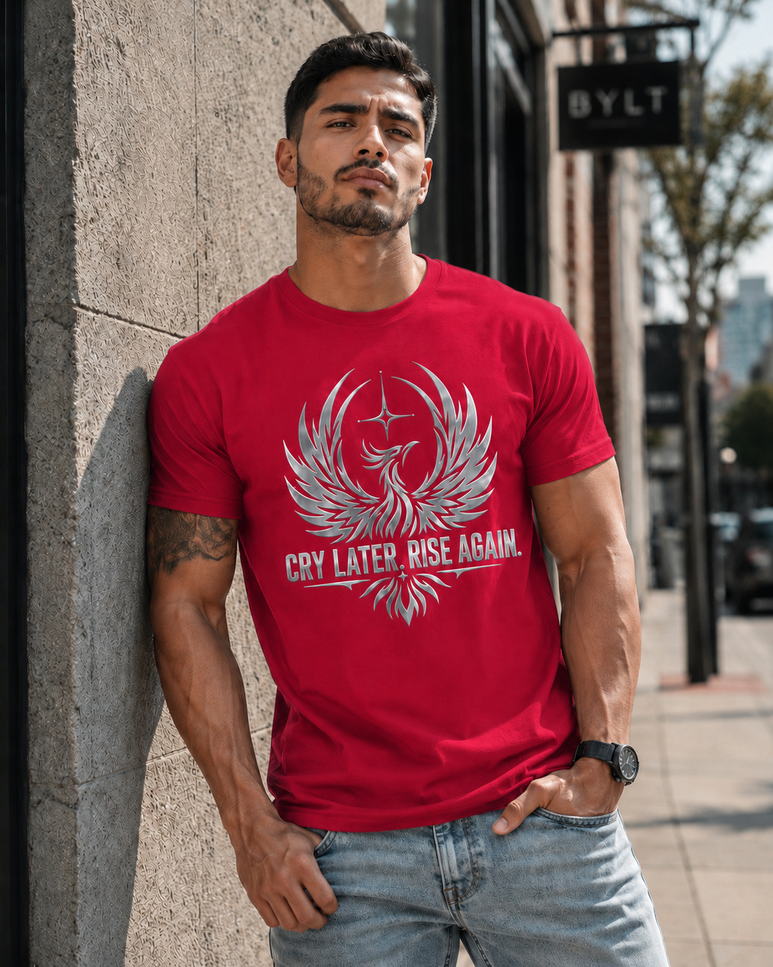 Cry Later Rise Again Unisex Heavyweight Tee