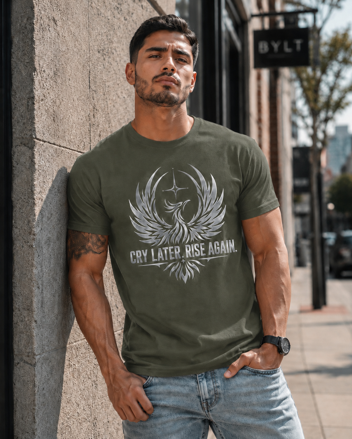 Cry Later Rise Again Unisex Heavyweight Tee