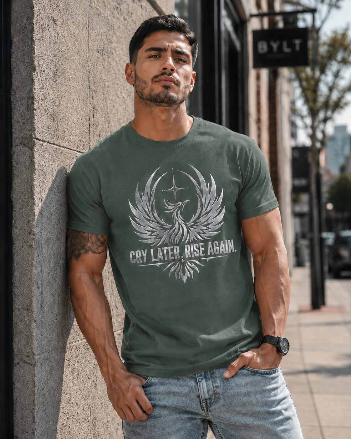 Cry Later Rise Again Unisex Heavyweight Tee